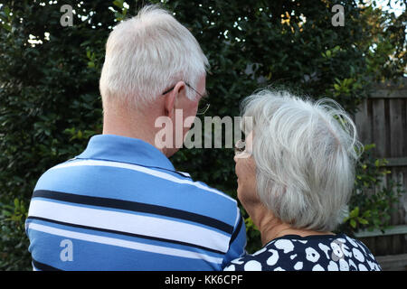 Senior couple seen from the behind Stock Photo