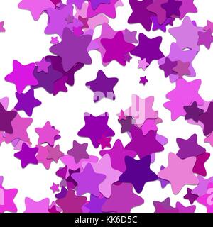 Seamless star background pattern - vector illustration from purple rounded pentagram stars with shadow effect Stock Vector