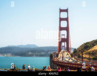 Golden Gate Bridge on the August 16th, 2017 - San Francisco, California, CA, USA Stock Photo