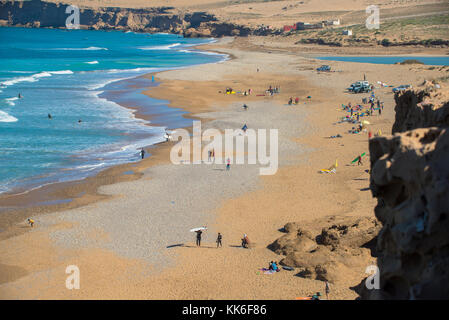 surf lessons at Paradise beach, Maroc Stock Photo