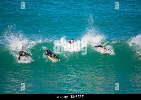 surf lessons at Paradise beach, Maroc Stock Photo