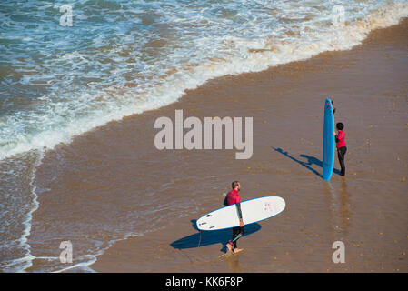 surf lessons at Paradise beach, Maroc Stock Photo