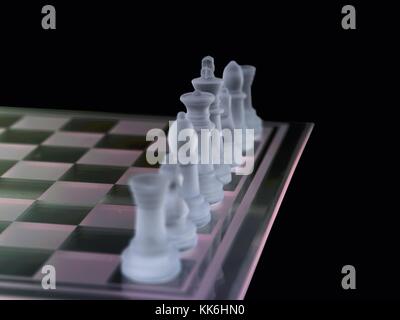 chess piece arranged on chessboard Stock Photo