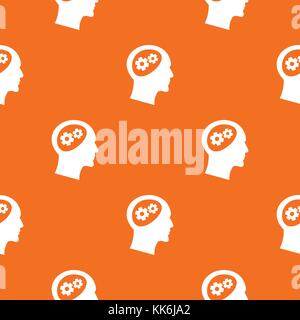 Gear in head pattern seamless Stock Vector