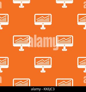 Growth graph on the computer monitor pattern seamless Stock Vector