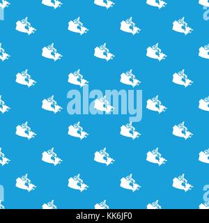 Canada map pattern seamless blue Stock Vector