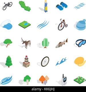 Beautiful icons set, isometric style Stock Vector