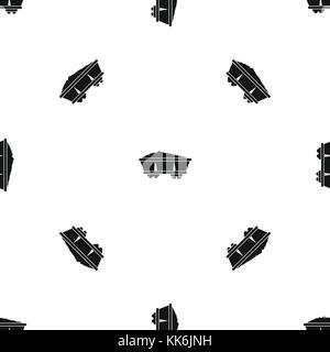 Coal trolley pattern seamless black Stock Vector