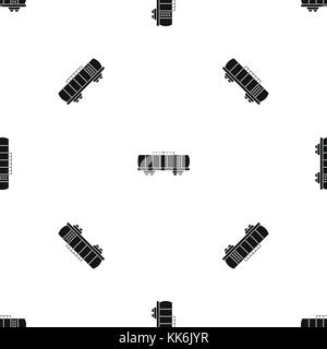 Oil railway tank pattern seamless black Stock Vector
