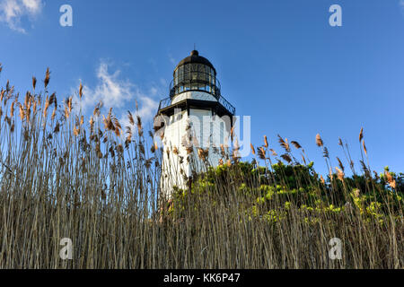 The Montauk Point Lighthouse located adjacent to Montauk Point State Park, at the easternmost point of Long Island, in the hamlet of Montauk in the To Stock Photo