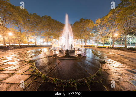 Bailey Fountain is a 19th century outdoor sculpture in New York City Grand Army Plaza, Brooklyn, New York, United States. Stock Photo