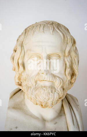Philosopher bust placed in Achillion Palace, Corfu, Greece Stock Photo