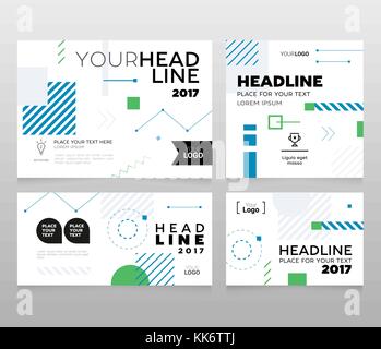 Headline banner - modern vector set of abstract images Stock Vector