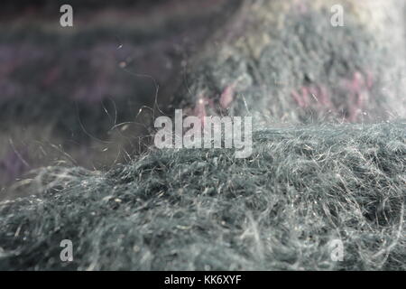 Angora wool hand knitted jumper detail, showing the soft texture of the wool Stock Photo