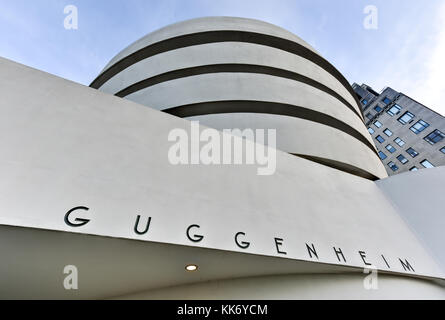 New York City - January 31, 2016: The famous Solomon R. Guggenheim Museum of modern and contemporary art in New York City, USA Stock Photo