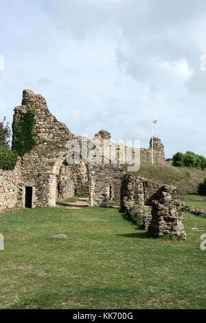 Hastings Castle was the first Norman motte and bailey castle to be built here by William the Conqueror. Within the castle is the fallen stonework of t Stock Photo