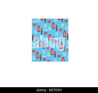 Seamless pattern background with London symbols Stock Vector