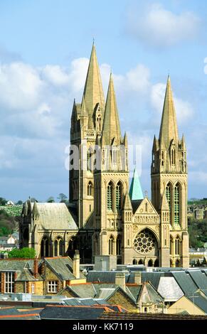 Truro Cathedral in Cornwall southwest England UK United Kingdom Great Britain Stock Photo
