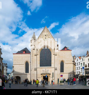 Brussels, Belgium - April 22, 2017: Church of St. Nicholas in sunny day. It is one of oldest churches of Brussels.,Belgium Stock Photo