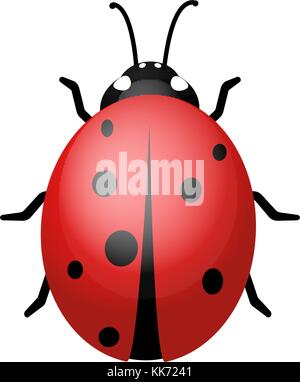 ladybug on a white background. Design vector Stock Vector