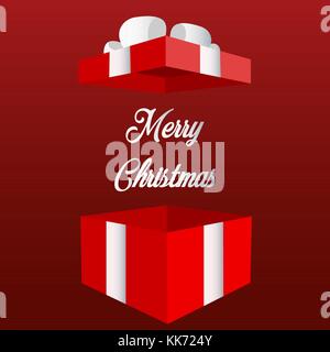 Opened red christmas gift box, Christmas Banner Stock Vector