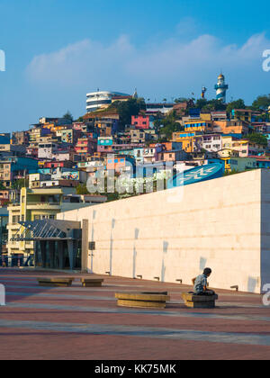 Pier & Lighthouse Hill - Guayaquil Stock Photo