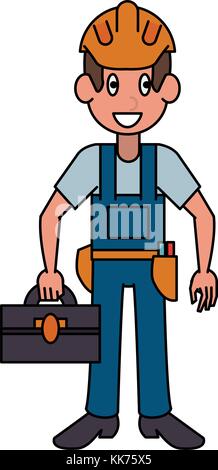 Construction worker avatar cartoon Stock Vector