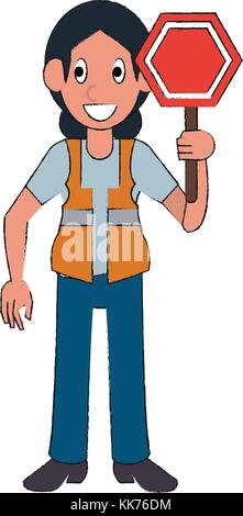 Construction worker avatar cartoon Stock Vector