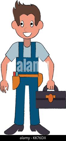 Construction worker avatar cartoon Stock Vector