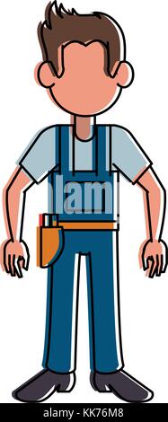 Construction worker avatar cartoon Stock Vector