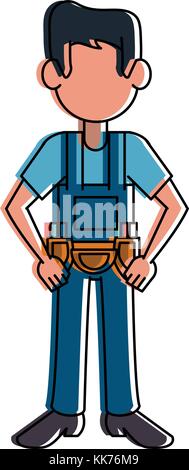 Construction worker avatar cartoon Stock Vector