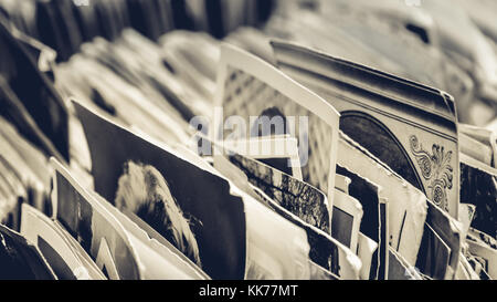 Collection of old black and white and sepia photos and postcards Stock Photo