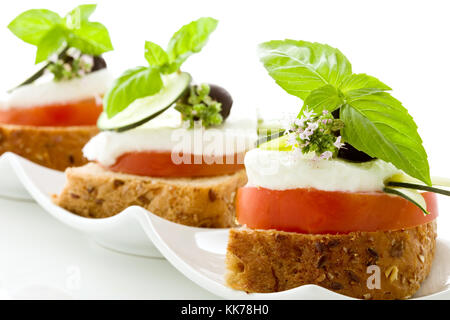 photo of delicious tomato mozzarella starter isolated white background ...