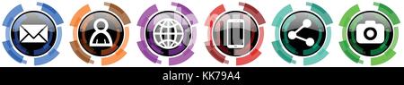 Modern design vector internet icons. Social media colorful buttons isolated on white background. Stock Vector
