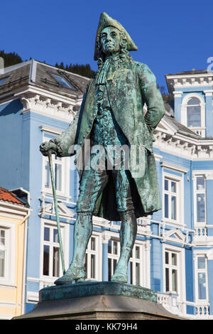 Statue of Holberg in Bergen, Norway. Stock Photo