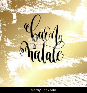 buon natale - hand lettering quote to winter holiday design Stock Vector