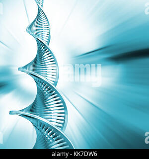 DNA strands on abstract background Stock Photo