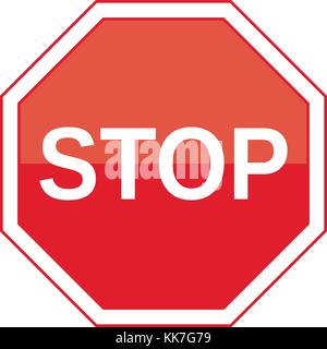 Vector illustration Traffic stop sign graphic isolated on white Stock Vector