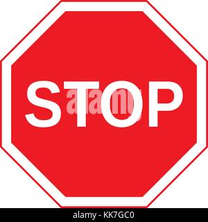 Vector illustration Traffic stop sign graphic isolated on white Stock Vector