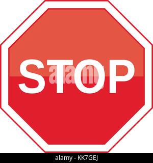 illustration Traffic stop sign graphic isolated on white Stock Vector