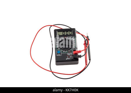 Digital multimeter isolated on white background Stock Photo
