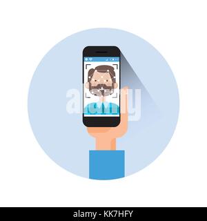 Smart Phone Scanning Man Face Modern Recognition System Access Control ...
