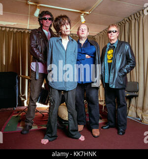 The Only Ones, An English rock band photographed in their rehearsal studios after reforming in 2007, London, England, United Kingdom. Stock Photo