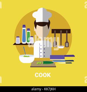 Male Cook Cooking Meal Profile Avatar Icon Stock Vector