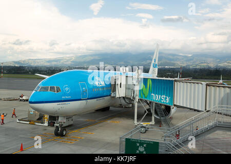 KLM plane at Mariscal Sucre International Airport, Quito, Ecuador, South America Stock Photo