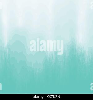 emerald green abstract watercolor pattern with fringed borders and light and dark areas, vector illustration Stock Vector