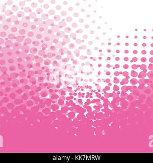 hot pink abstract watercolor raster dot pattern with fading area, vector illustration Stock Vector