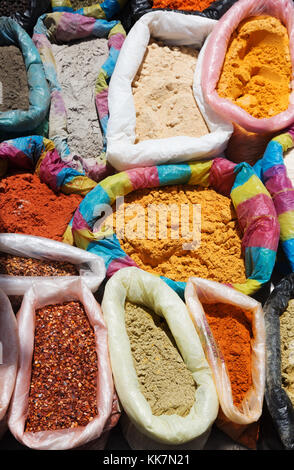 Spice Market, Ecuador - Spices for sale, Otavalo Market, Otavalo, Ecuador South America Stock Photo