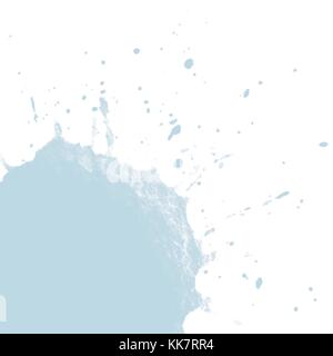 light blue watercolor quarter blotch pattern with little splashes all around, vector illustration Stock Vector