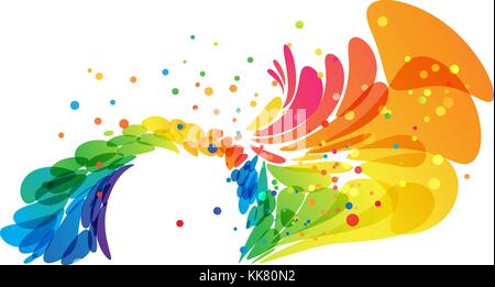 Color abstract round border on white background Stock Vector